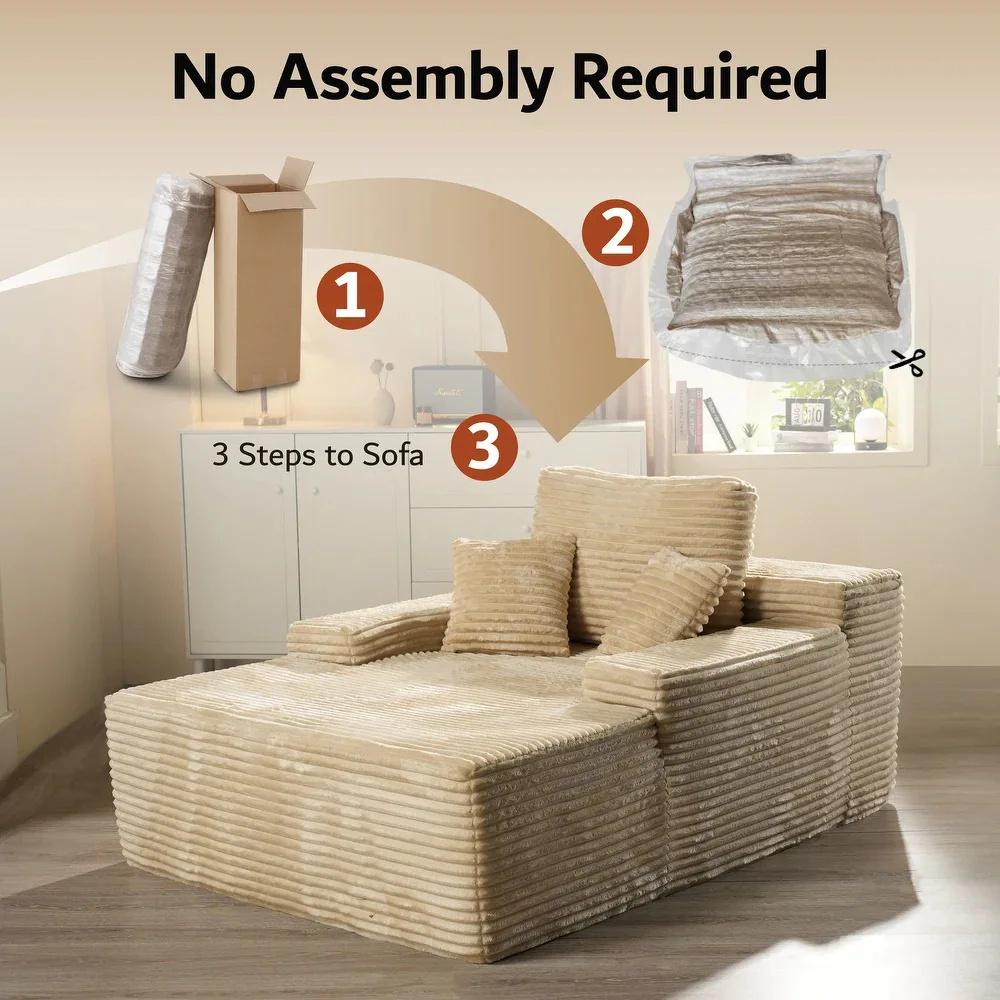 Foldable Italian style simple straight row sofa, multifunctional sit-down and bedside lazy sofa