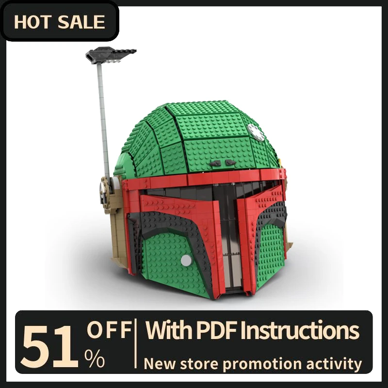 

New 1443Pcs Famous Star Battle Movie Moc Wearable Helmet Model Building Blocks Diy Creative Ideas Kids Toys Birthday Gifts