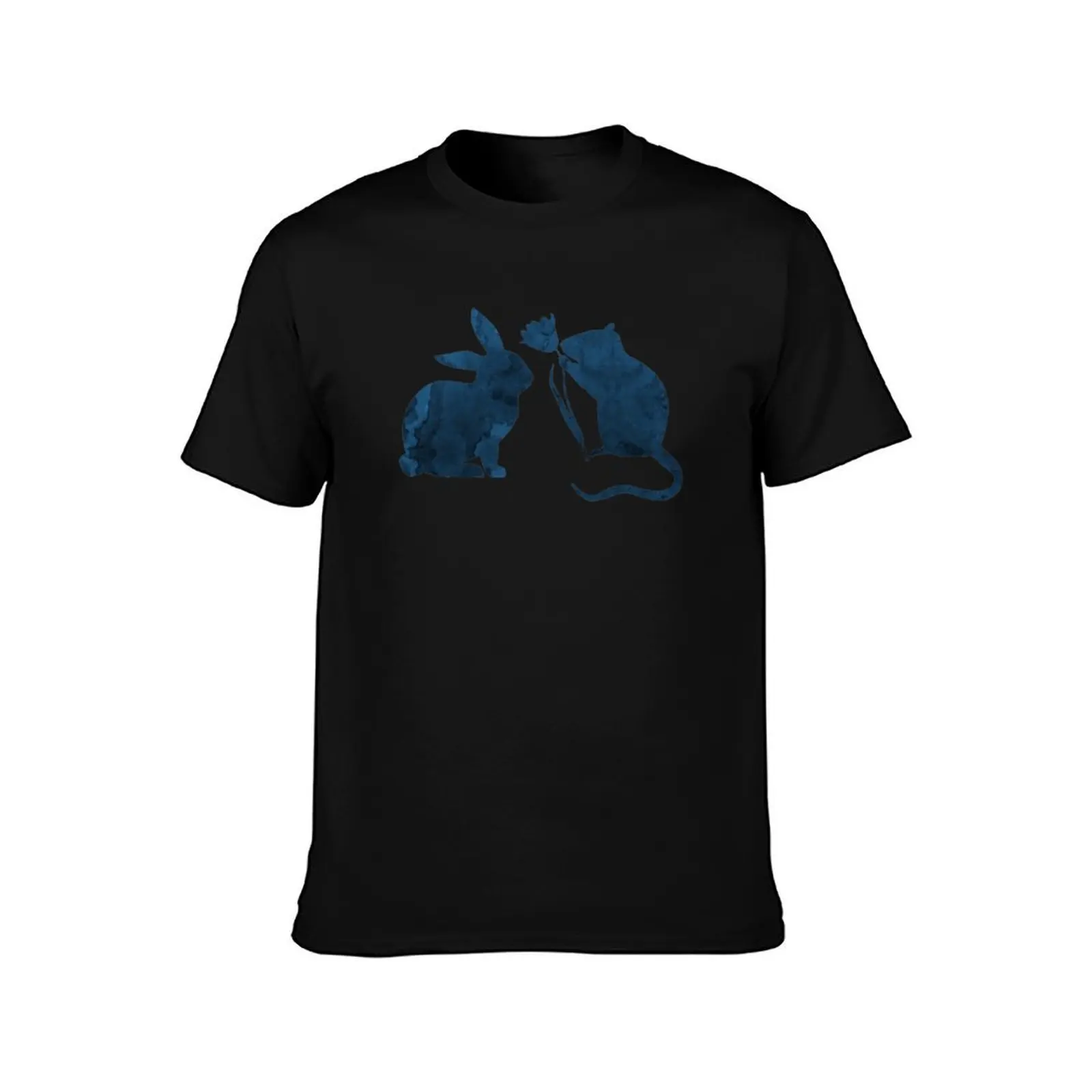 Rat and rabbit T-Shirt, Summer Casual Cotton Tee, Oversized Streetwear Tops, Vintage Graphic Print, Loose Fit Short Sleeve
