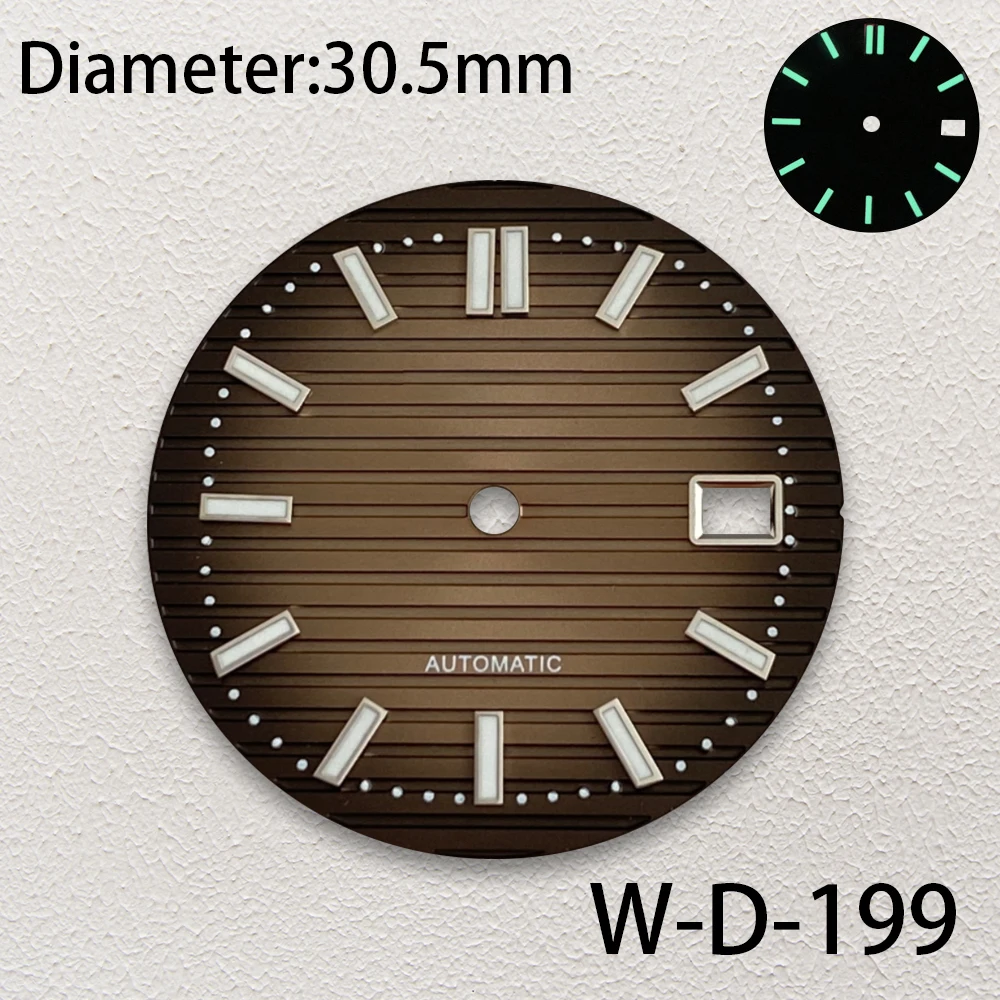 30.5mm S Logo Stripe Dial Fit NH35/NH36/4R/7S Japanese Movement Green Luminous High-Quality Watch Modification Accessories