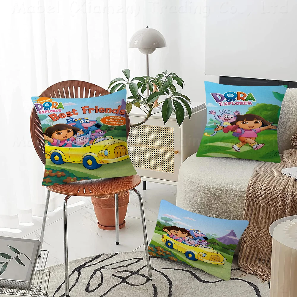 Dora The ExplorerPersonalized Pillow Cover Kids Bedroom Wild Party Decor Pillowcase Kid Birthday Shower Gift