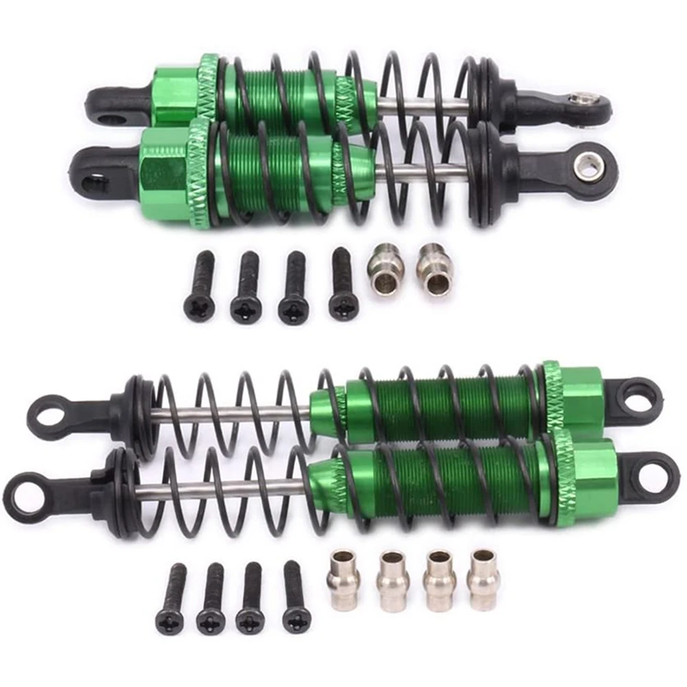 2 Set Metal Oil Filled Front&Rear Shock Absorber For 1/12 Wltoys 12428 12423 RC Car Crawler Upgrad Part,Green & Titanium