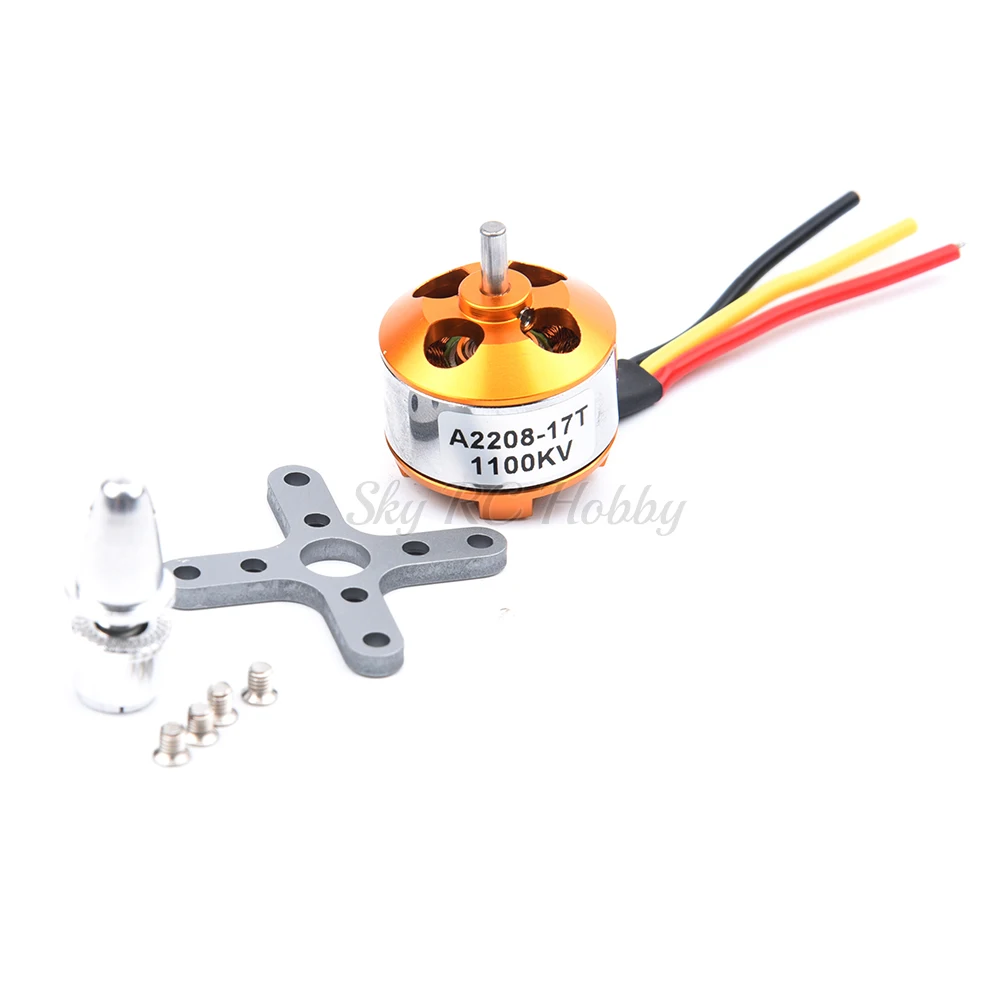 1 / 2 / 4 PCS A2208 KV1100 2208 1100KV Brushless DC Electric Motor for RC Airplanes / Boat / Vehicle Model Glider Plane Kit