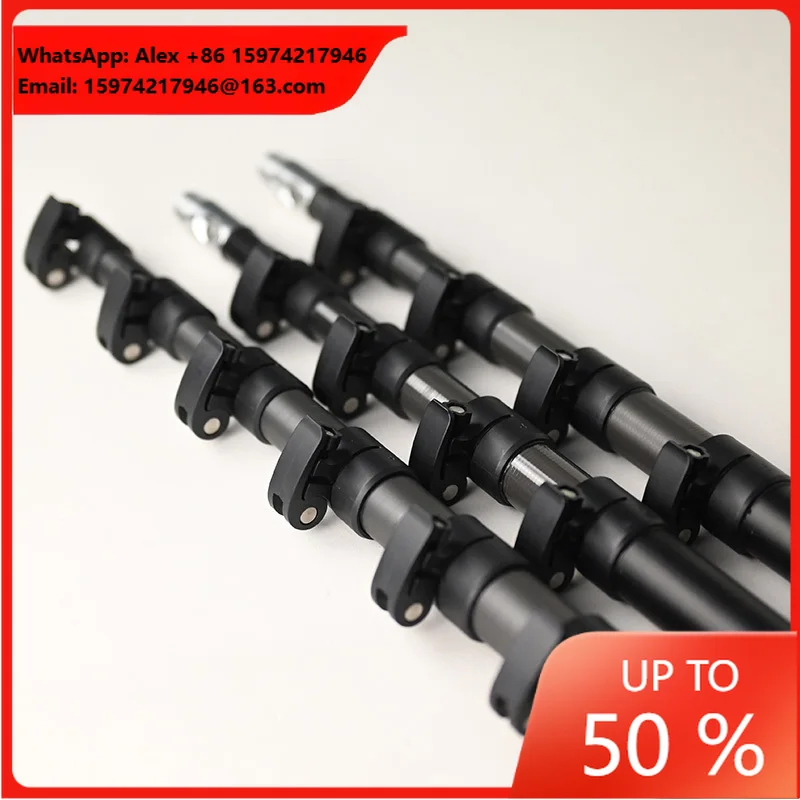 HOFI Flexible Carbon Fiber Telescopic Pole 10ft-70ft Extension Cleaning Brushes & Clamp Accessories For Solar Panels