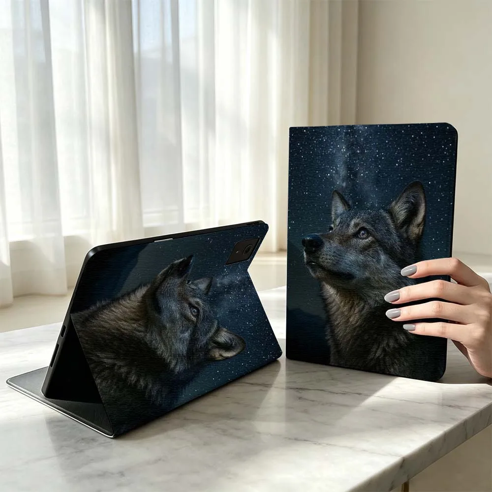 Creative Wolf Design Cool For Xiaomi Poco Redmi Pad 8 2 4 C1 6 6S 7 7S SE 9.7 14 11 11.2 Inch Pen Tray Tablet Case Fashion