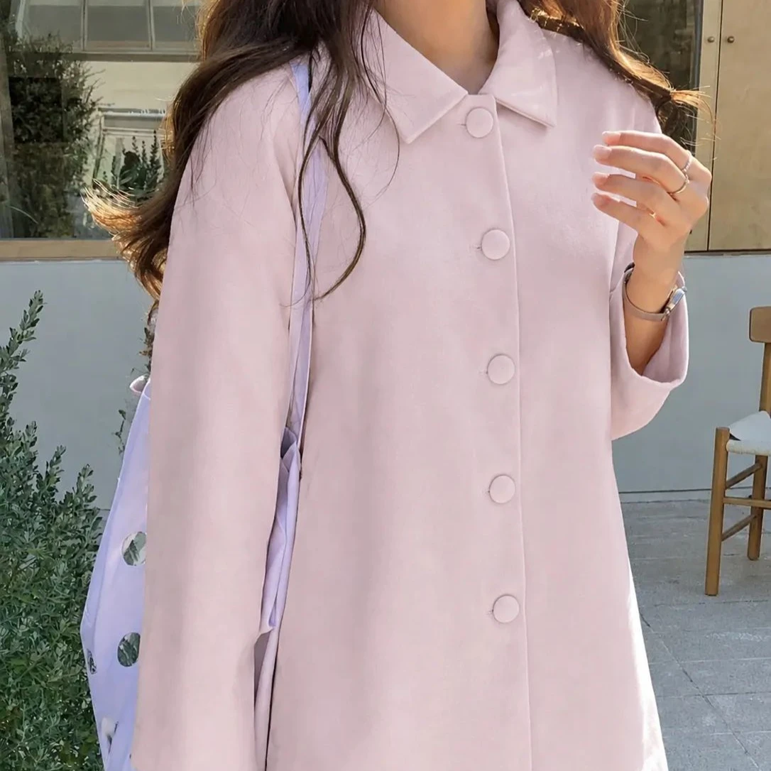 Women's Korean Style Casual Trench Coat  Autumn Elegant Mid-Length Age-Reducing Outerwear
