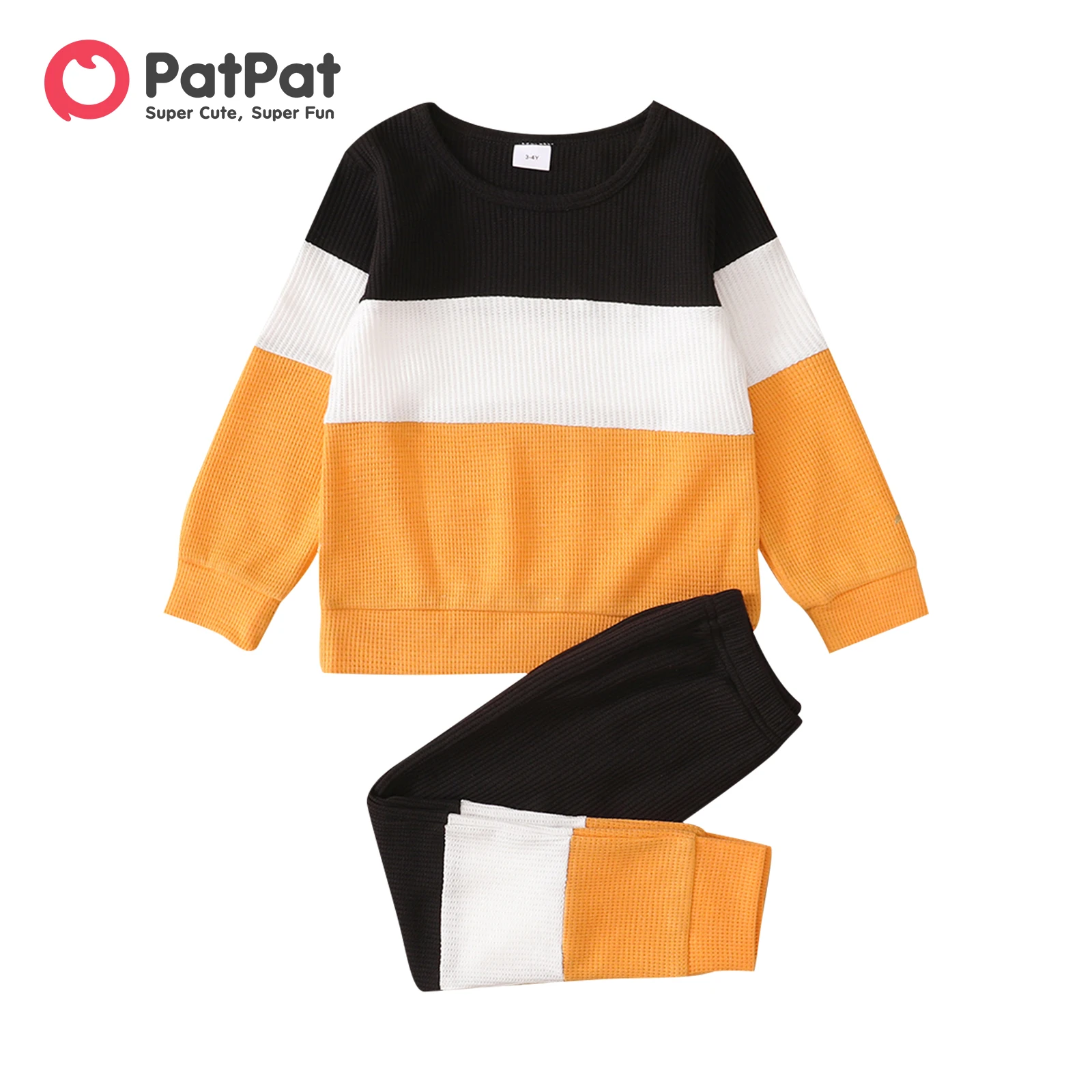 

PatPat 2-piece Toddler Boy Colorblock Pullover Sweatshirt and Pants Set