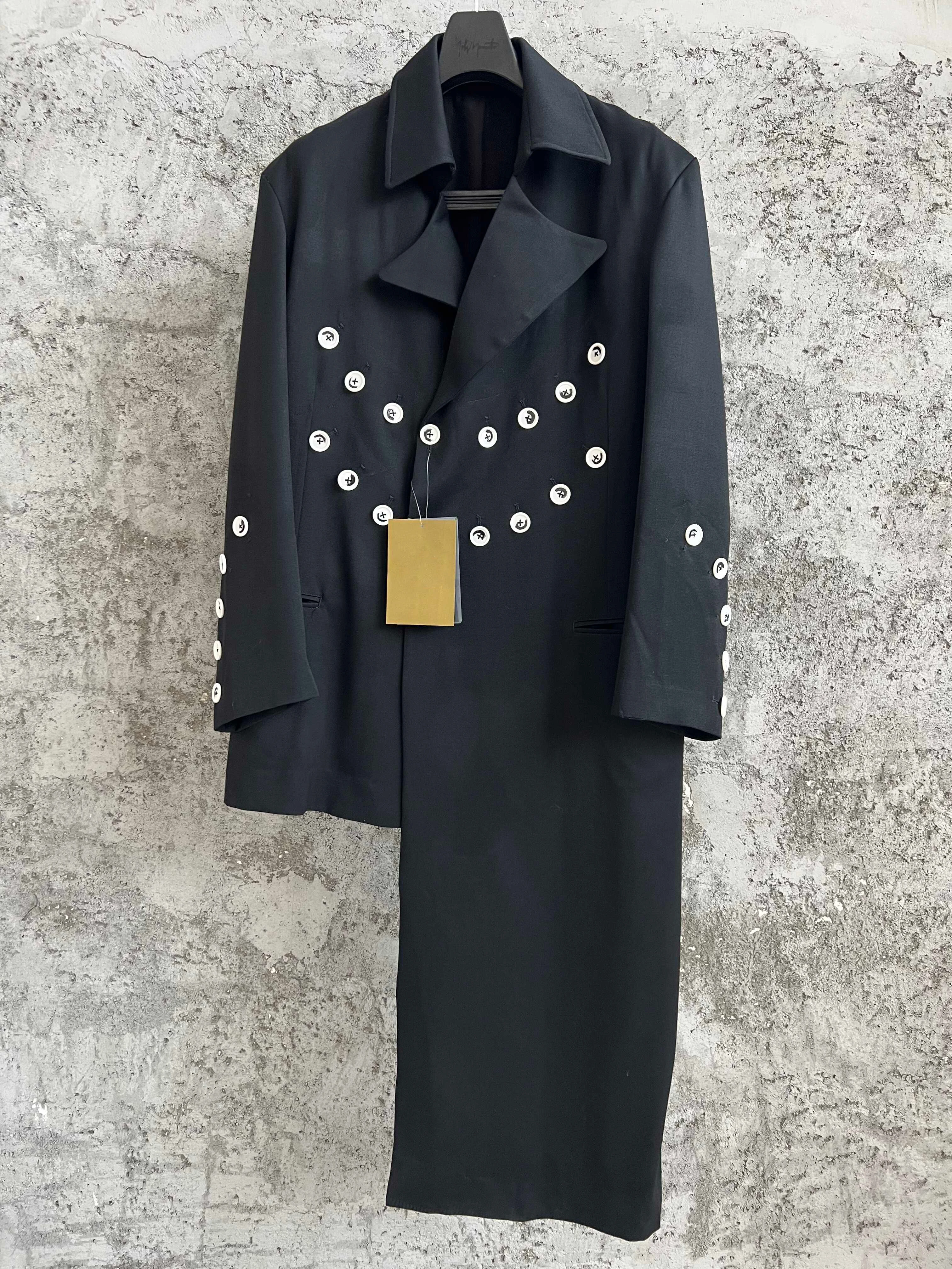 TOP-YAMAMOTO ink-wash button military wool suit single-breasted Tokyo