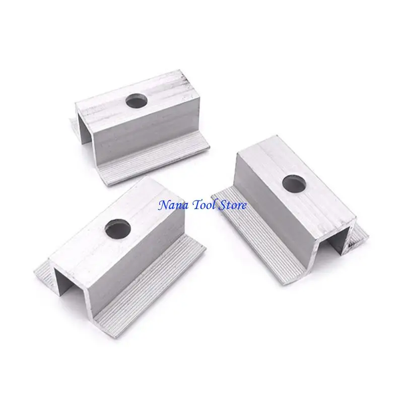 31GJ 10 Pcs/Set Durable Solar Panel Middle Clamp Assembly 40-60mm Thickness for Connecting and Fixing Solar Panel on Rails