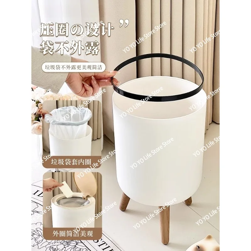 cylindrical plastic waste can, suitable for home, office, kitchen, bathroom, bedroom - stylish, no electricity, comfortable