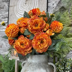 SunMade High-end Peony Branch Decor Mariage Christmas Flower Decoration New Year Gift Fake Flower for Wedding Fleur Artificielle