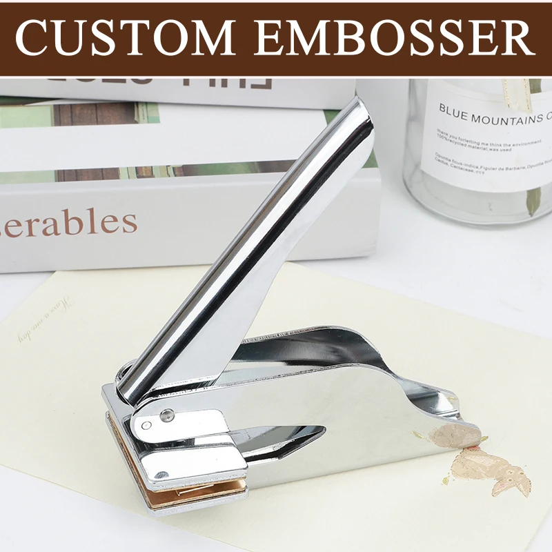 Embosser Stamp Customized Private Logo Customization Library Book Invitation Wedding Embossing Stamp Company Paper Leather Seals