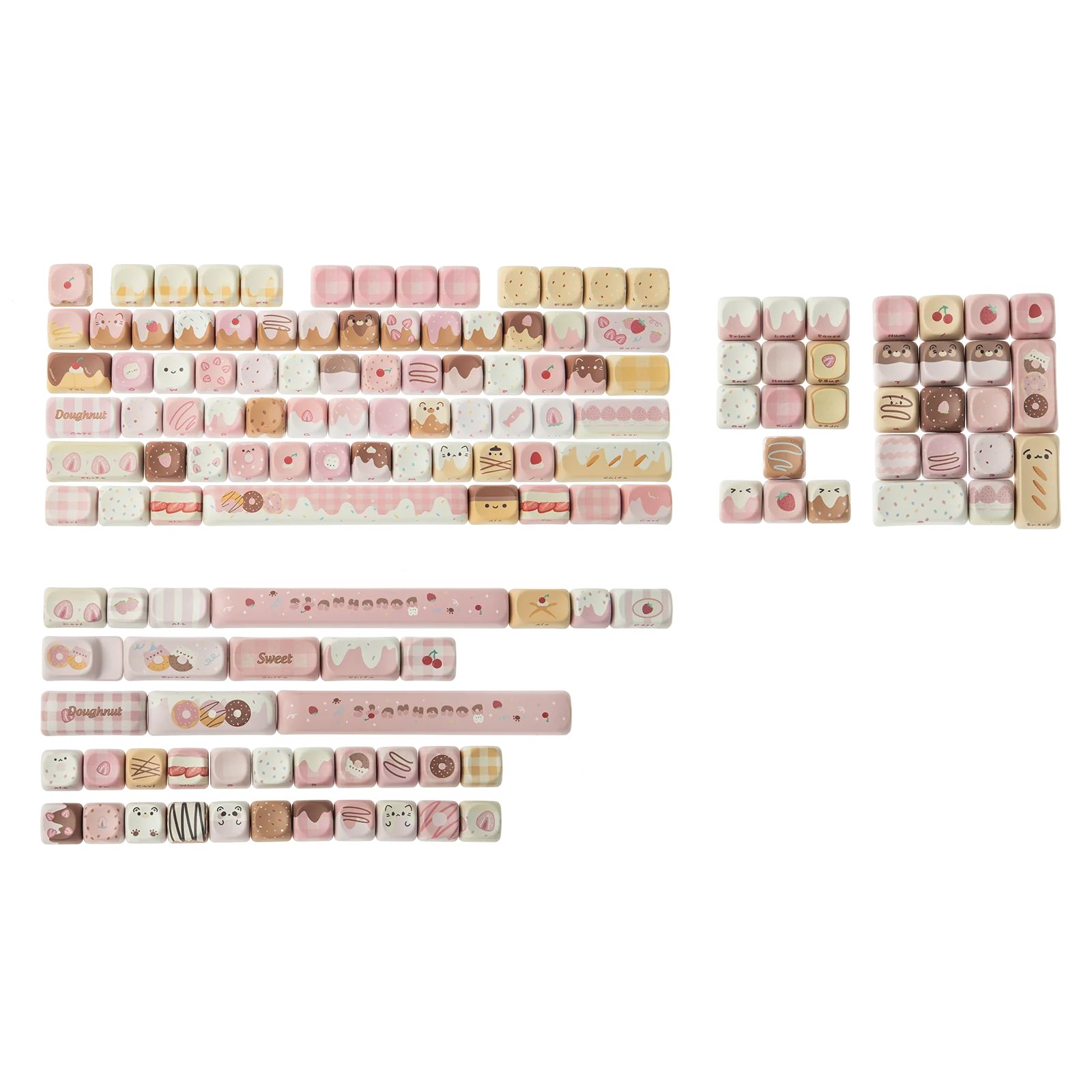 KiiBOOM Dough Fluff Keycap 144(MOA)/143(Cherry) 5-Side Dye-Sublimation Keys for 60%/65%/75%/TKL/Full-sized Mechanical Keyboard