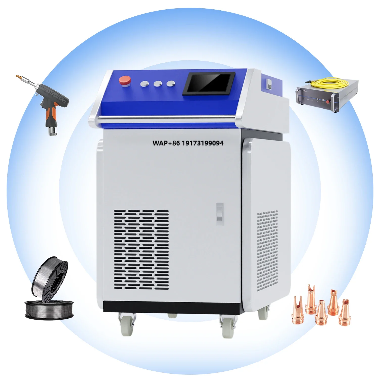4-in-1 Handheld Fiber Welder/Cutter/Cleaner Machine 2000W Dual-Wire Fed Easy to Operate for Metal