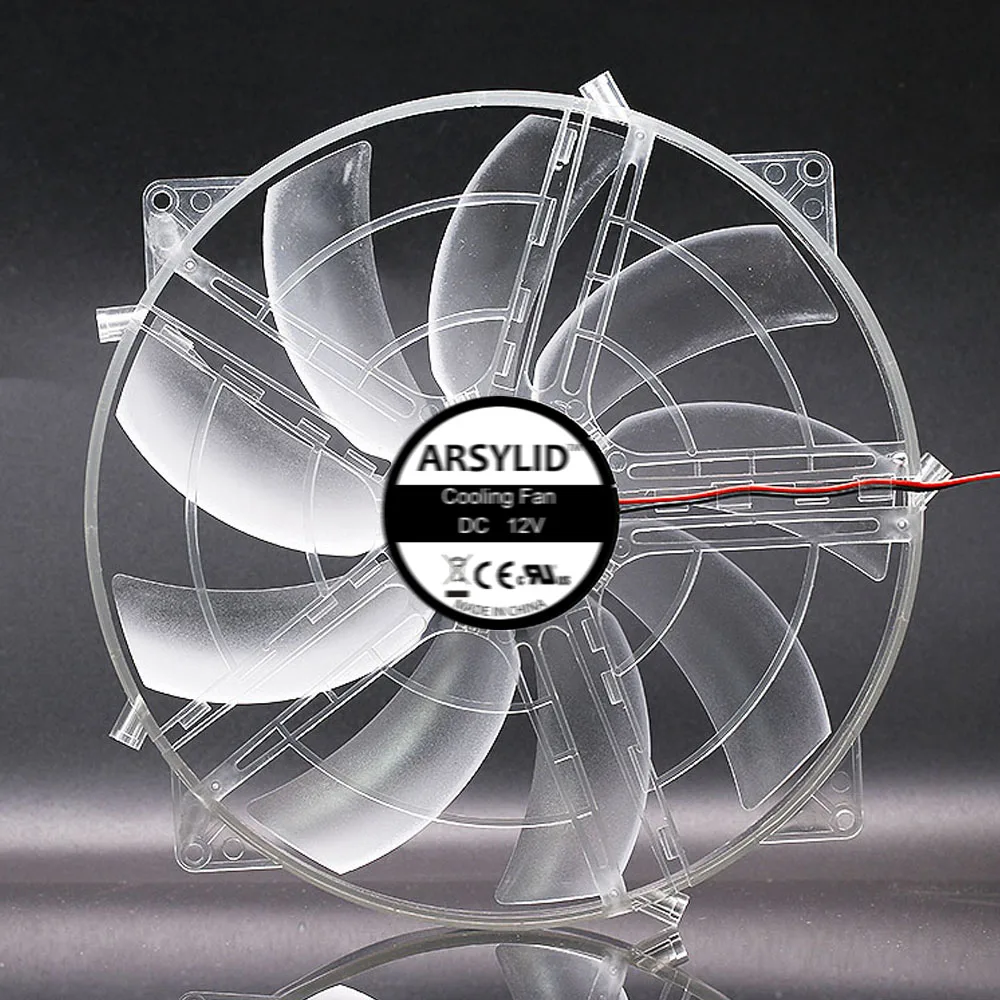 22cm Big Cooling Fan Large Air Volume Size Silent Quiet Mute Cooler Transparent Frame 220mm 220*220*30mm