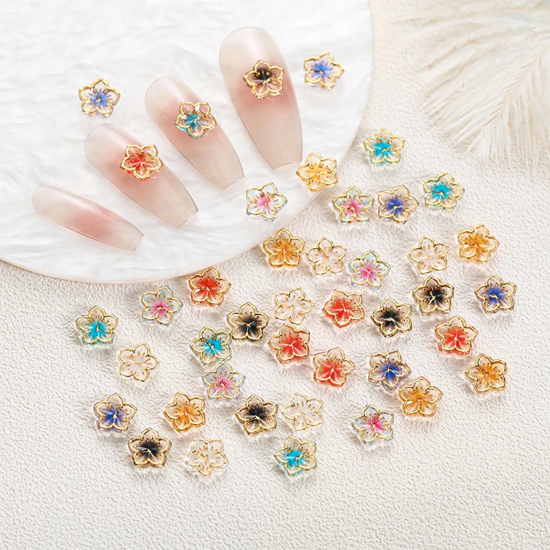 Abalorios de cristal de hielo para manicura, accesorios con diamantes de imitación, flor de cinco pétalos, decoración artística para uñas, 30 piezas