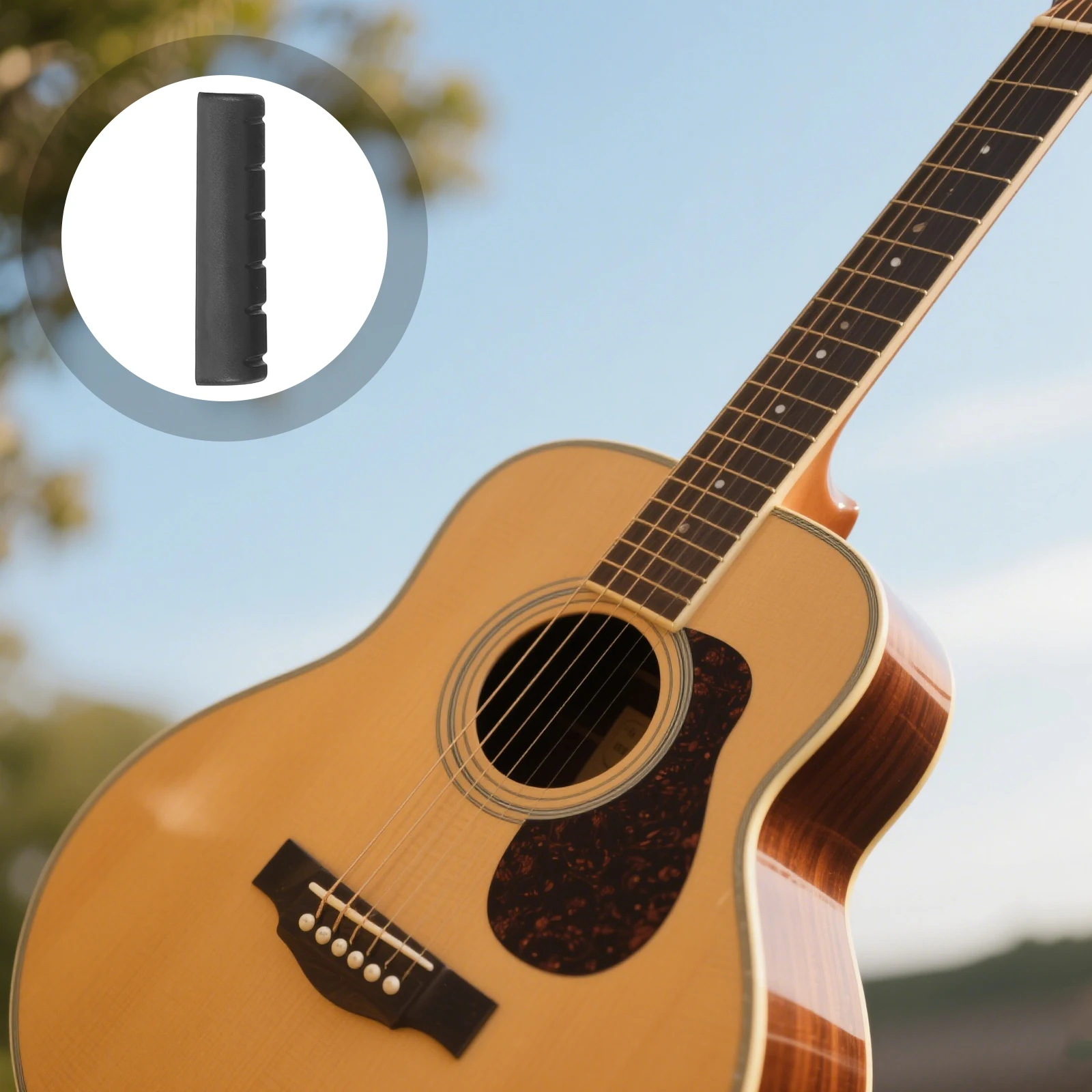 

4 Pcs Guitar Accessories Acoustic Electric Plastic Nut Replacement Pre Slotted Upper String Pillow Bridge Bone Easy Installation