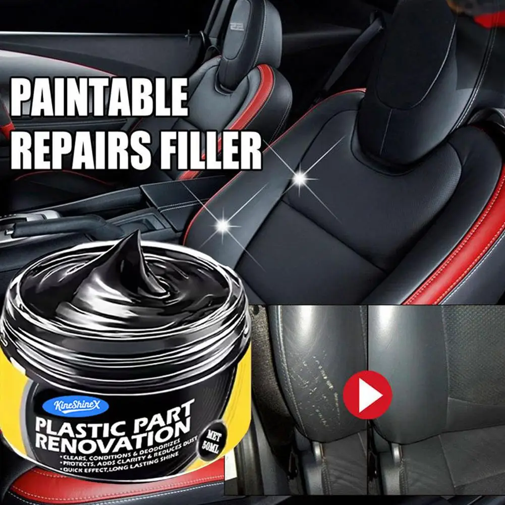 50ML Car Plastic Restorer Tire & Leather Renovation Cream Car Scratch Repair Tire Shine Restoration Interior & Dashboard Repair