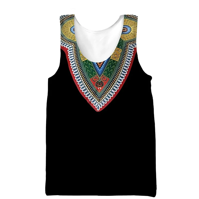 Vintage Totem 3D Print Tank Top Men Casual Oversized Sleeveless Tees Tops Fashion Summer Streetwear Gym Loose Vest Male Clothes