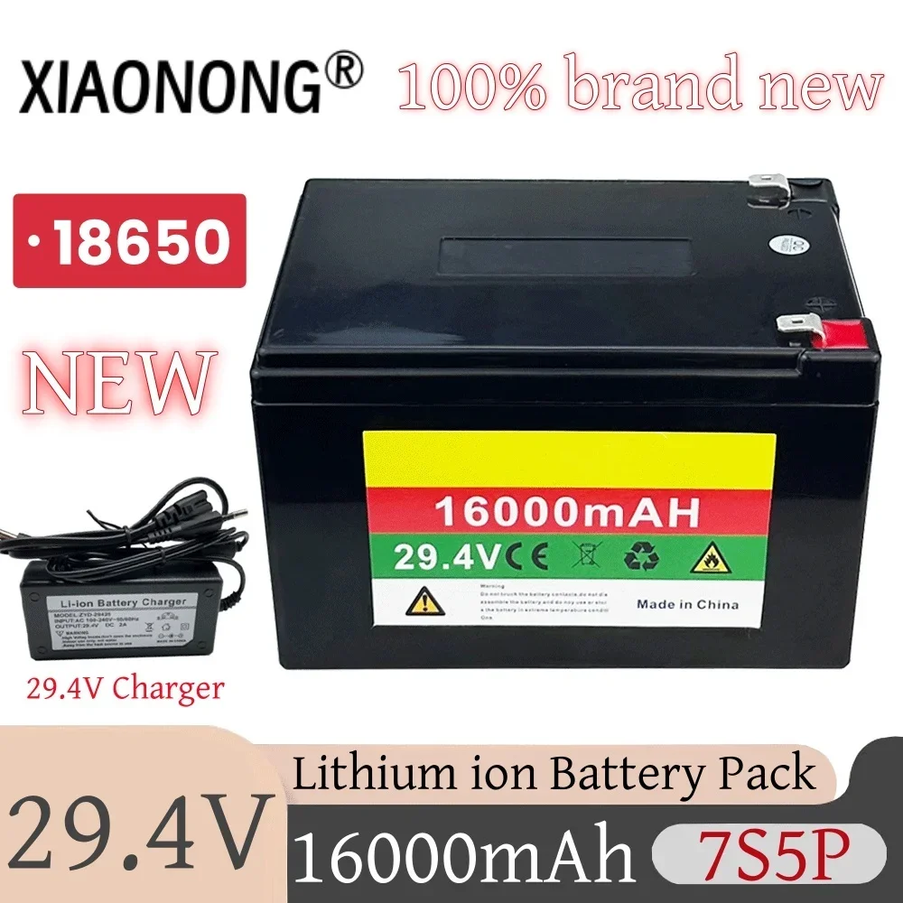 

NEW 29.4v 16000mAh 7s5p Li-ion 18650 Battery Has Built-In BMS And Large-Capacity DC For Outdoor LED Lights And Mobile Phones etc