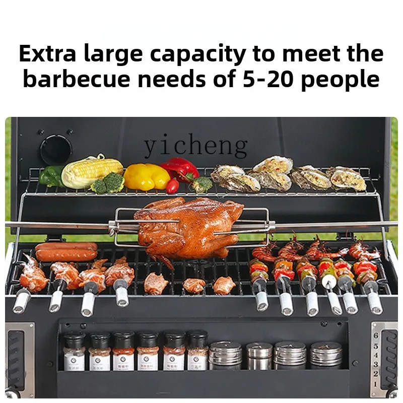 

TQH Built-in BBQ Grill Villa Patio Charcoal Braise Grill Outdoor Kitchen BBQ Grill