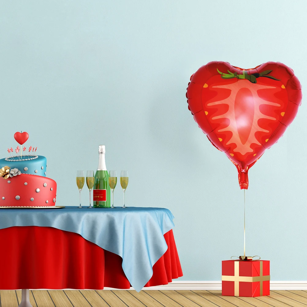 

46Cm Fruit Foil Balloon Reusable Self-Sealing Valve Easy Inflate Deflate Creative Strawberry Shape Party Decoration Helium