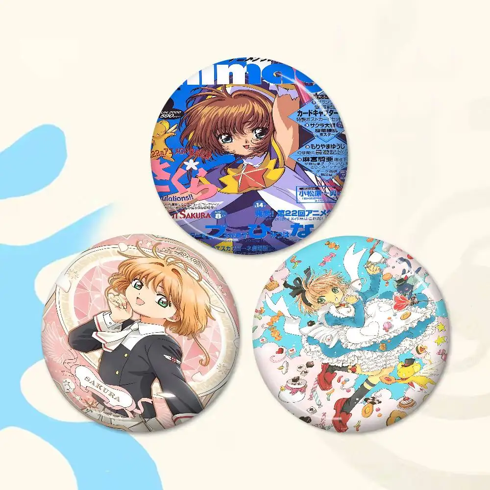 Cardcaptor Anime Sakura Anime Button Pin Handmade Brooch For Clothes Cartoon Badge Backpack Decoration Jewelry Accessories