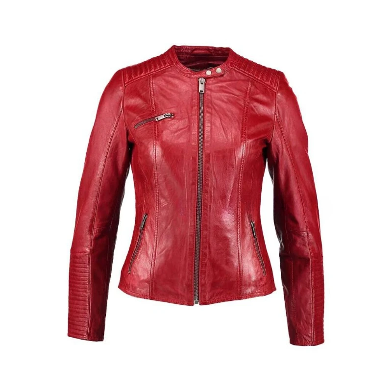 Chaqueta de cuero Natural NAPA auténtica básica para mujer nueva y elegante abrigo acolchado suave