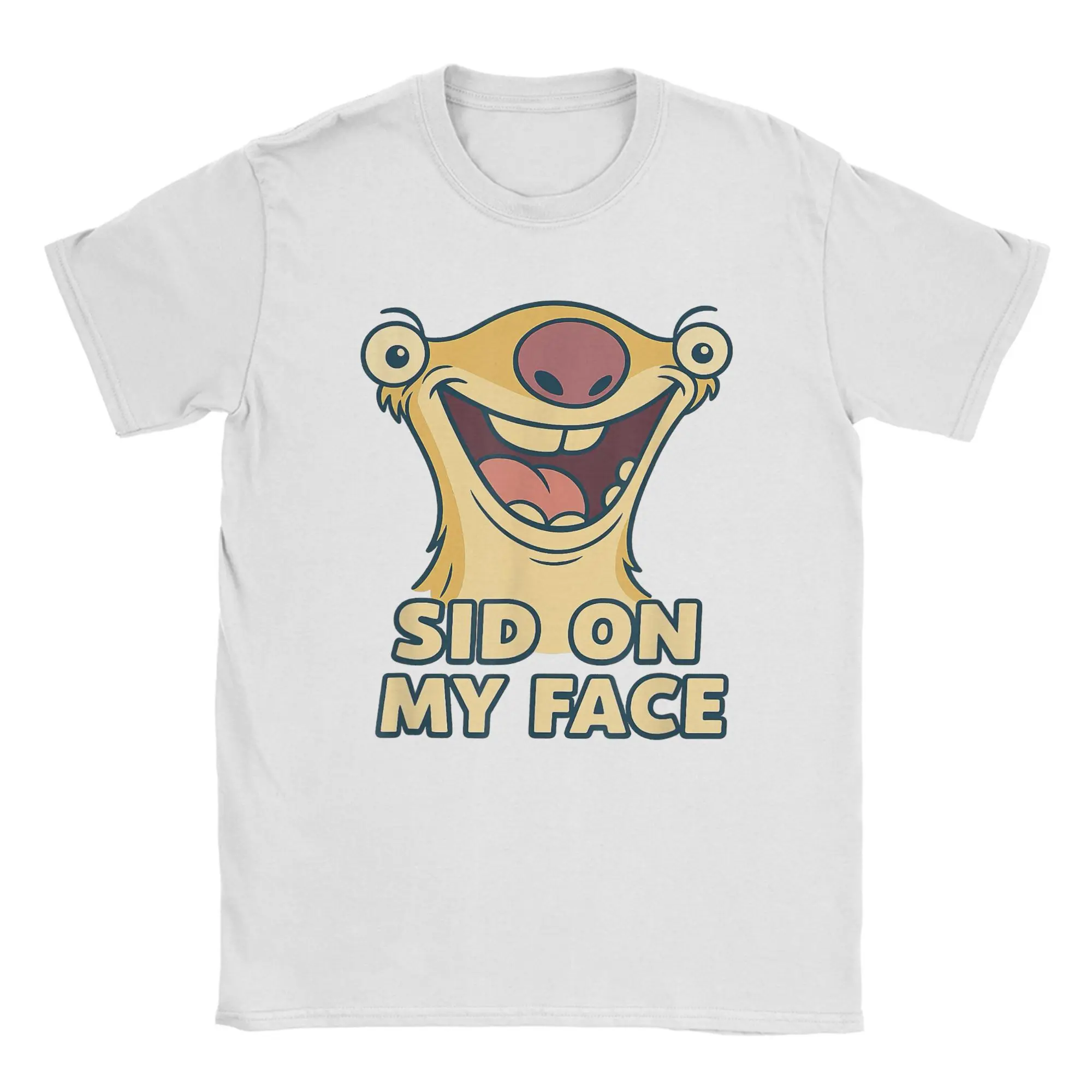 

Men's T-Shirts Ice Ages Sid on My Face Humor Pure Cotton Tees Short Sleeve Cheeky Cartoon T Shirt Crewneck Tops Unique