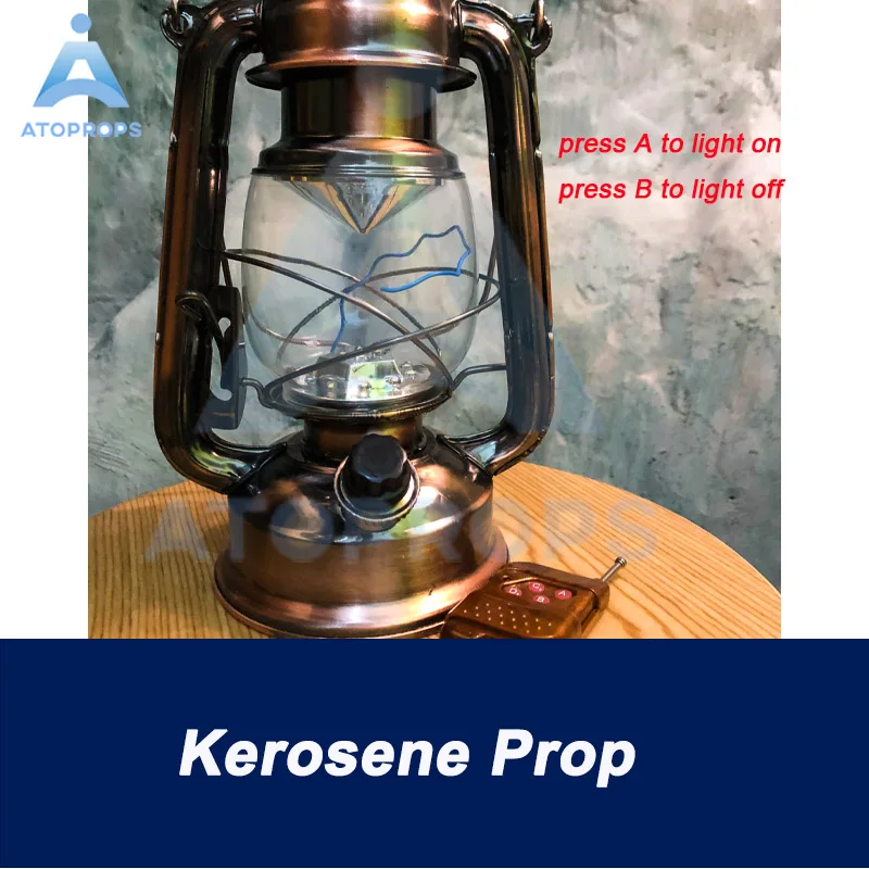 Kerosene Lamp Prop Real Life Escape Room Press A to Light On Press B to Light Off By Wireless Controller  ATOPROPS