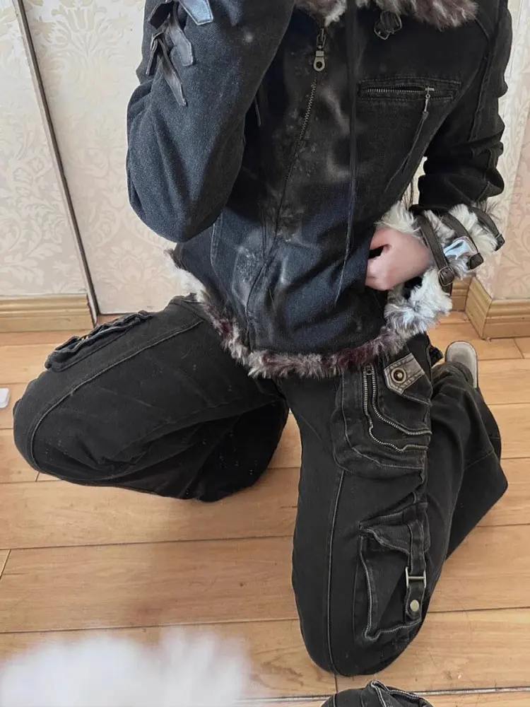 

High Waist Bell Bot Workwear Sle Denim Jeans Women's Autumn Winter Slimming Y2K plus Size Pants Straight Cut Commute Fas...
