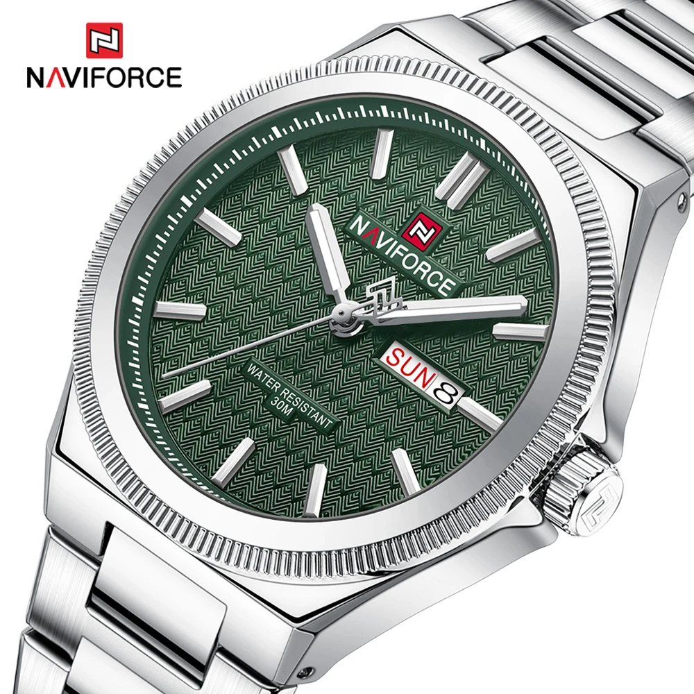 NAVIFORCE Luxury Business Date Watch for Men Luminous Stainless Steel Watches Quartz Man Clock Fashion Brand Reloj Hombre