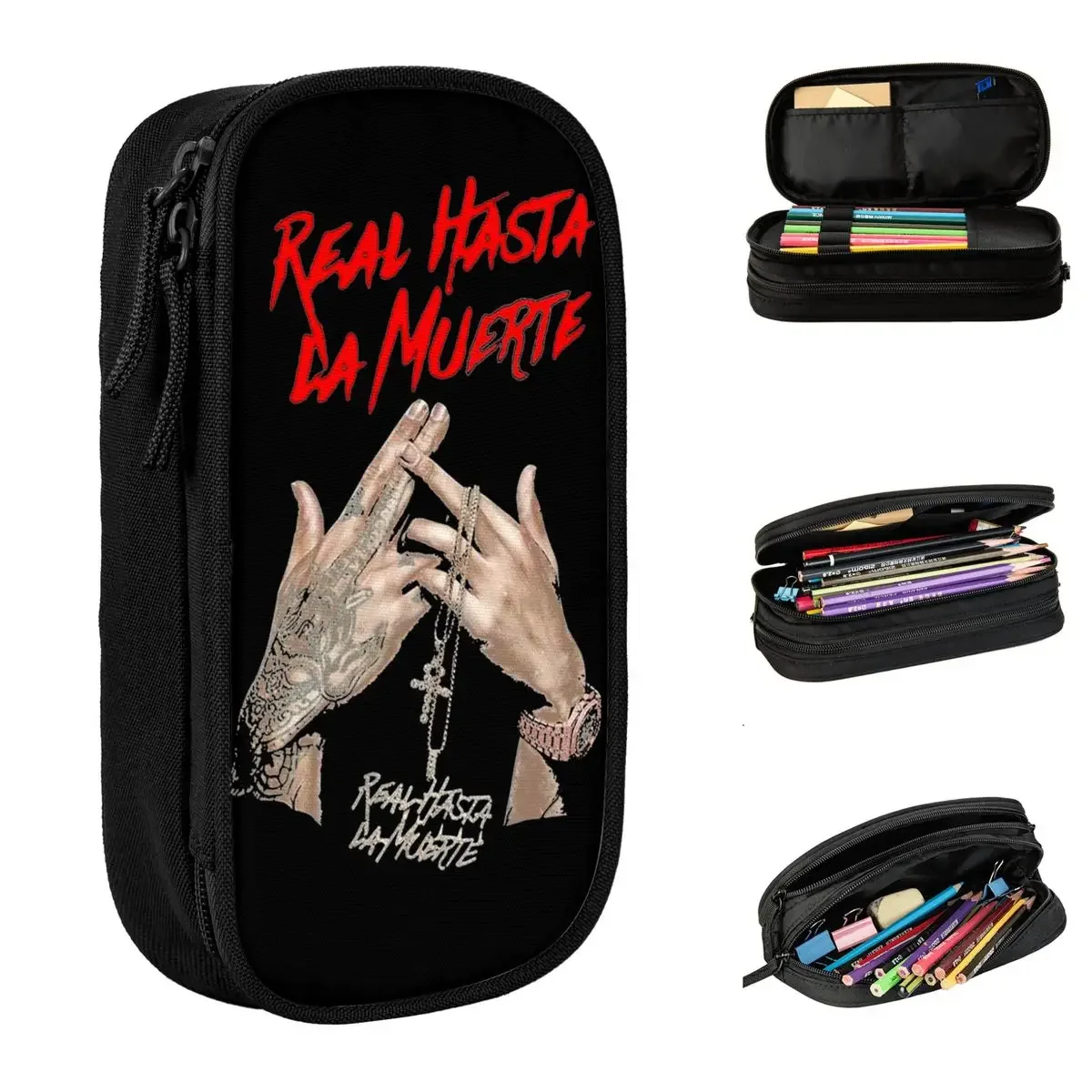 

Anuel AA Real Hasta La Muerte Merch Pencil Case Large Capacity For School Rapper Pencil Box Gift