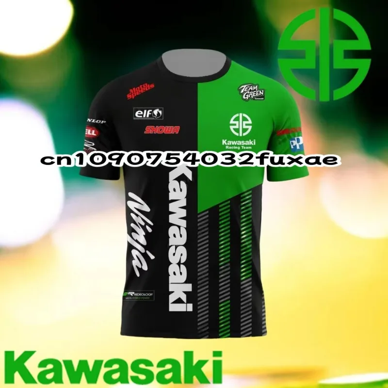 

Kawasaki Motorcycle Competition Men's Quick-Drying T-Shirt Adult Jersey Sports Casual Short Sleeve Off-Road Riding T-Shirt