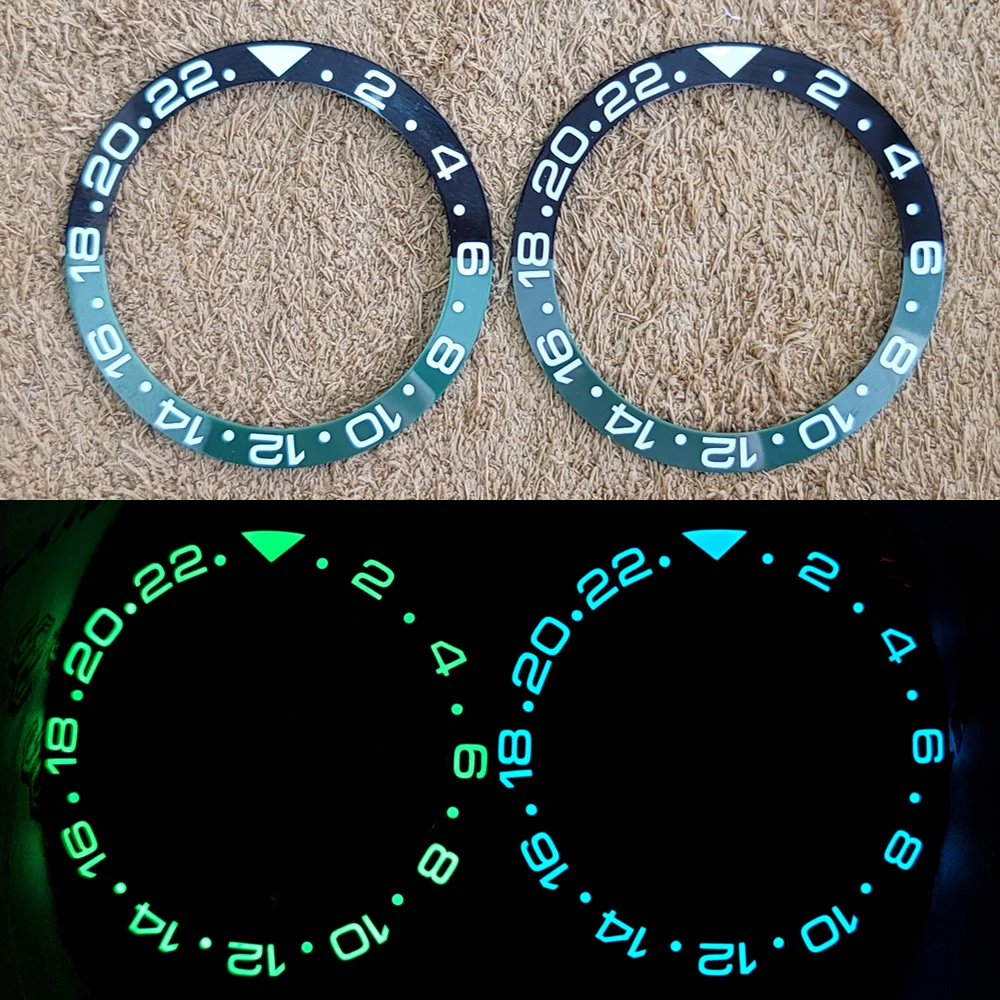 

38mm Ceramic Ring For 40mm Watch Case Luminous Watch Bezel Insert Ring Slope NH35 NH34 GMT Men Watch Parts Upgrade Accessories