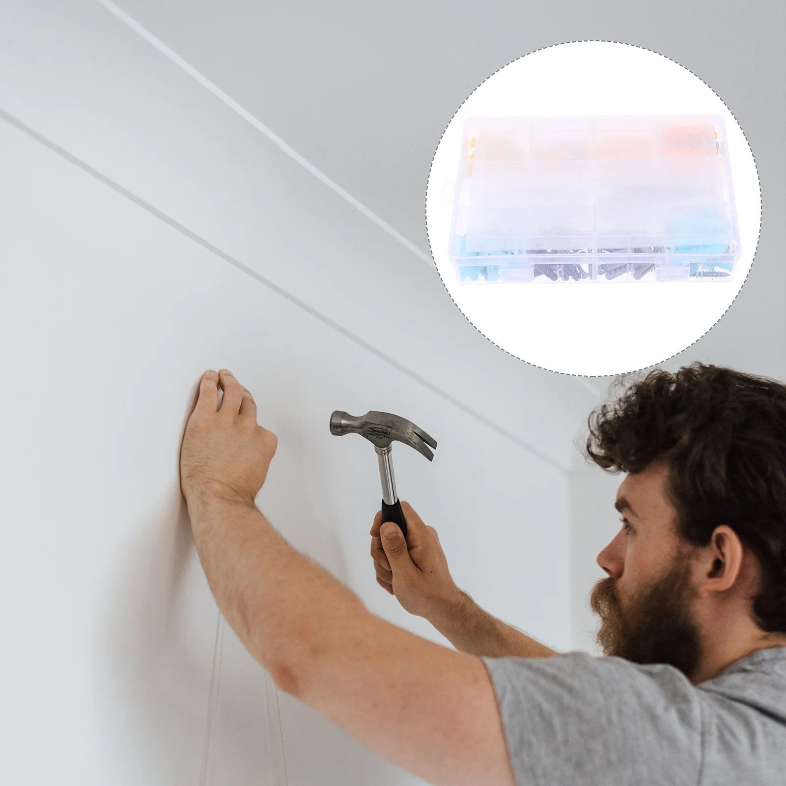 

1 комплект сверхмощных настенных анкеров для гипсокартона, кирпича, бетона, дерева, самосверлящие пластиковые настенные анкеры, набор винтов-органайзеров, прозрачный