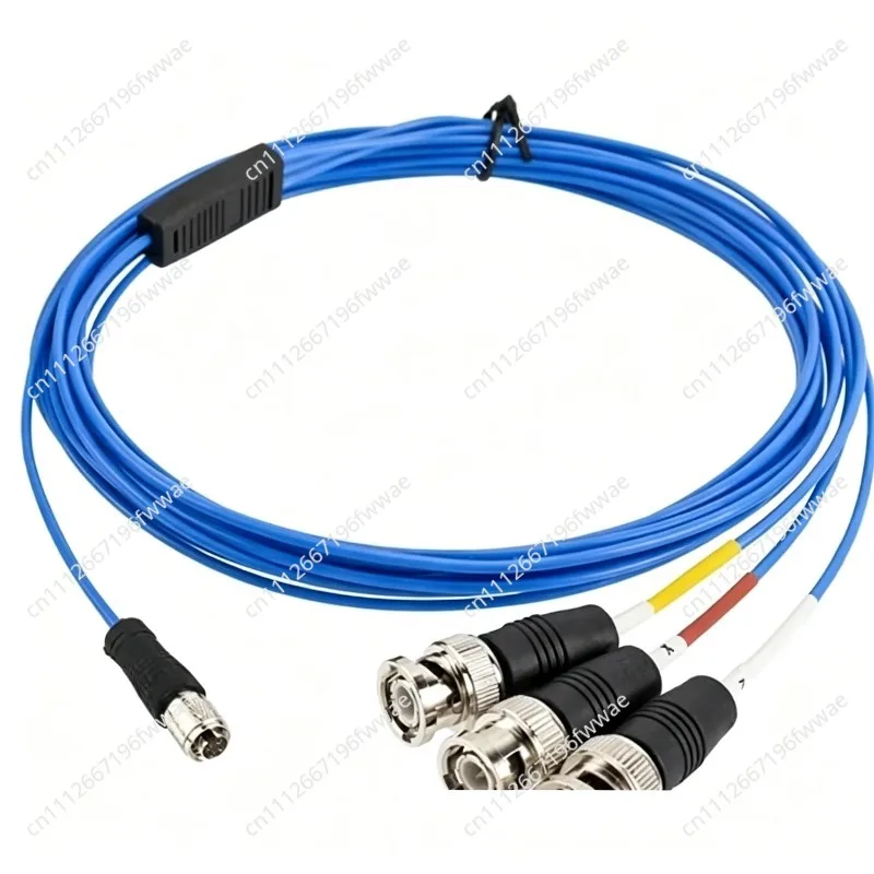 For C4 sensor 4P socket four core 1/4-28 UNF to BNC PCB three axis acceleration sensor terminal cable
