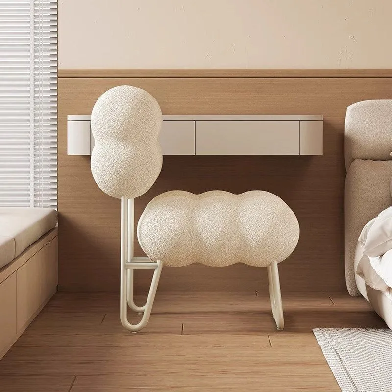 Cream wind makeup stool bedroom modern simple back chair, small apartment Internet celebrity master bedroom dresser stool chair