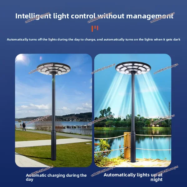 Solar Outdoor Yard Home Induction Lighting Round Flying Saucer Light