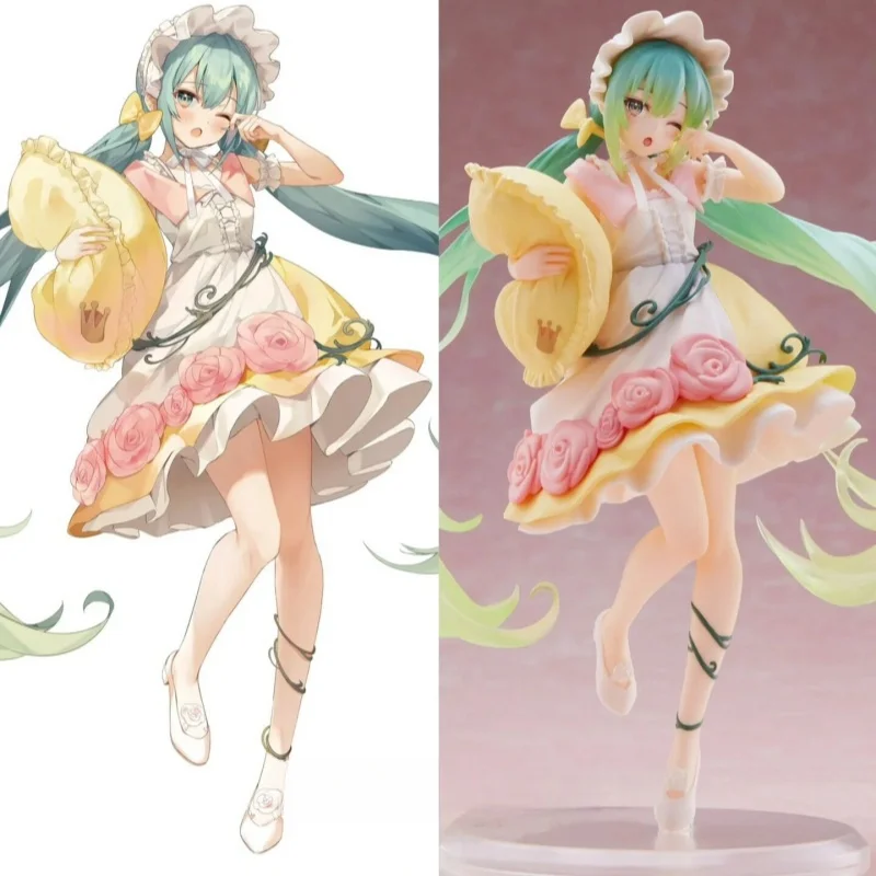 Nieuwe 19Cm Bandai Hatsune Miku Anime Figuur Beeld Kussen Trouwjurk Actie Model Desktop Ornamenten Collectie Kerstcadeaus