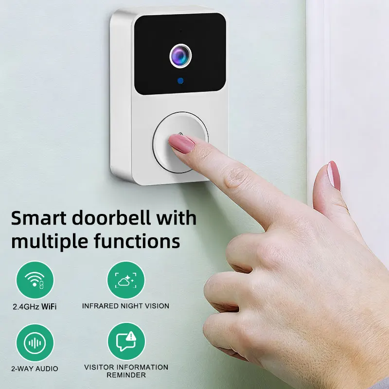 WiFi Video Doorbell Smart Wireless Doorbell with Night Vision Outdoor Wireless Door Bell Intercom Doorbell for Home Security