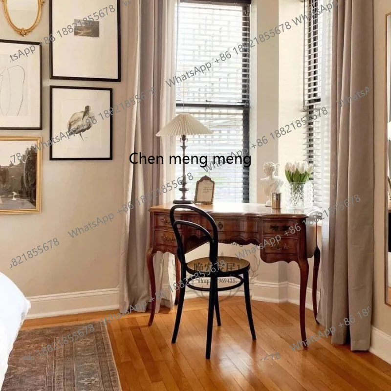 

X New Classical Hand Carved Oak Fireplace American Style French Style Retro Distressed Solid Wood Console Decorative Table Side