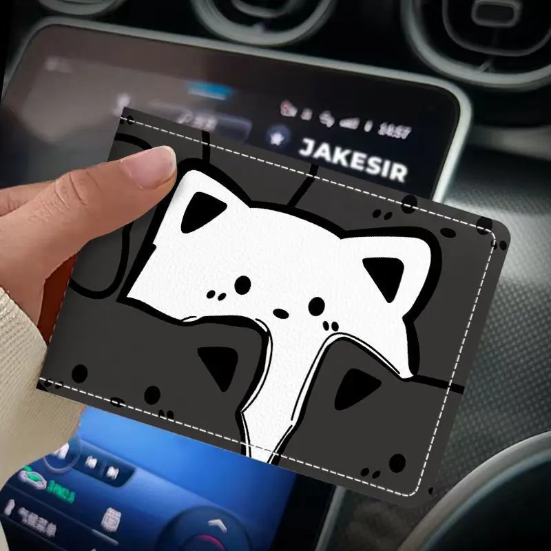 

Kitty Print Wallet Pu Leather High Quality Neutral Wallet Fun Fashion Foldable Wallet