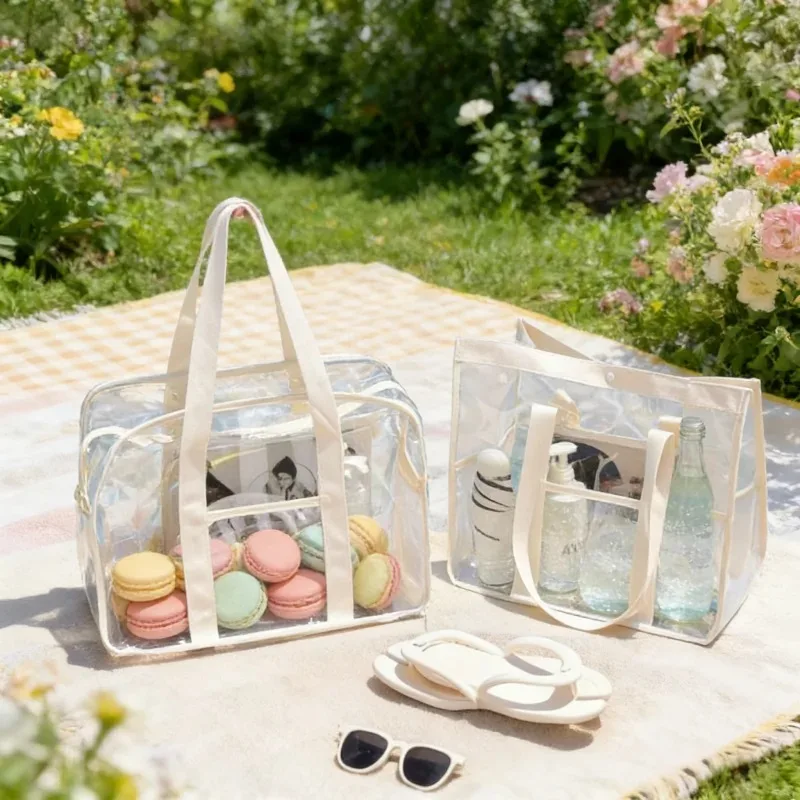 Transparente Aufbewahrungstasche mit Reißverschluss und Griff, Großer Reiseorganizer für Zuhause und Unterwegs, Langlebiges und Praktisches Design – Detail 12