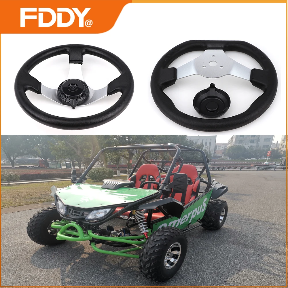 

FDDY ATV 3Hole Steering Wheel Replacement Universal Suitable for Go Kart Steering Wheel Hardware with Cover Vehicle Accessories
