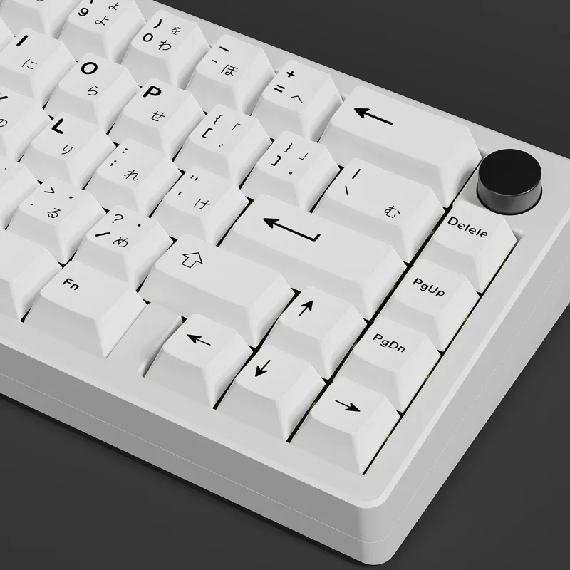 125 Keys PBT Black White Japanese Keycaps Custom Cherry Profile for Game Mechanical Keyboard Supplement 1.75U 2U Shift Space Bar