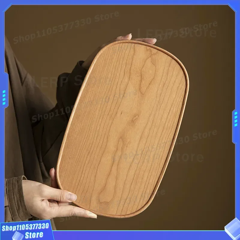 Solid Cherry Wood Tea Table Four Legged Wabi Sabi Style Small Household Dry Brewing Tray High End Pot Bearing Furniture Wabi