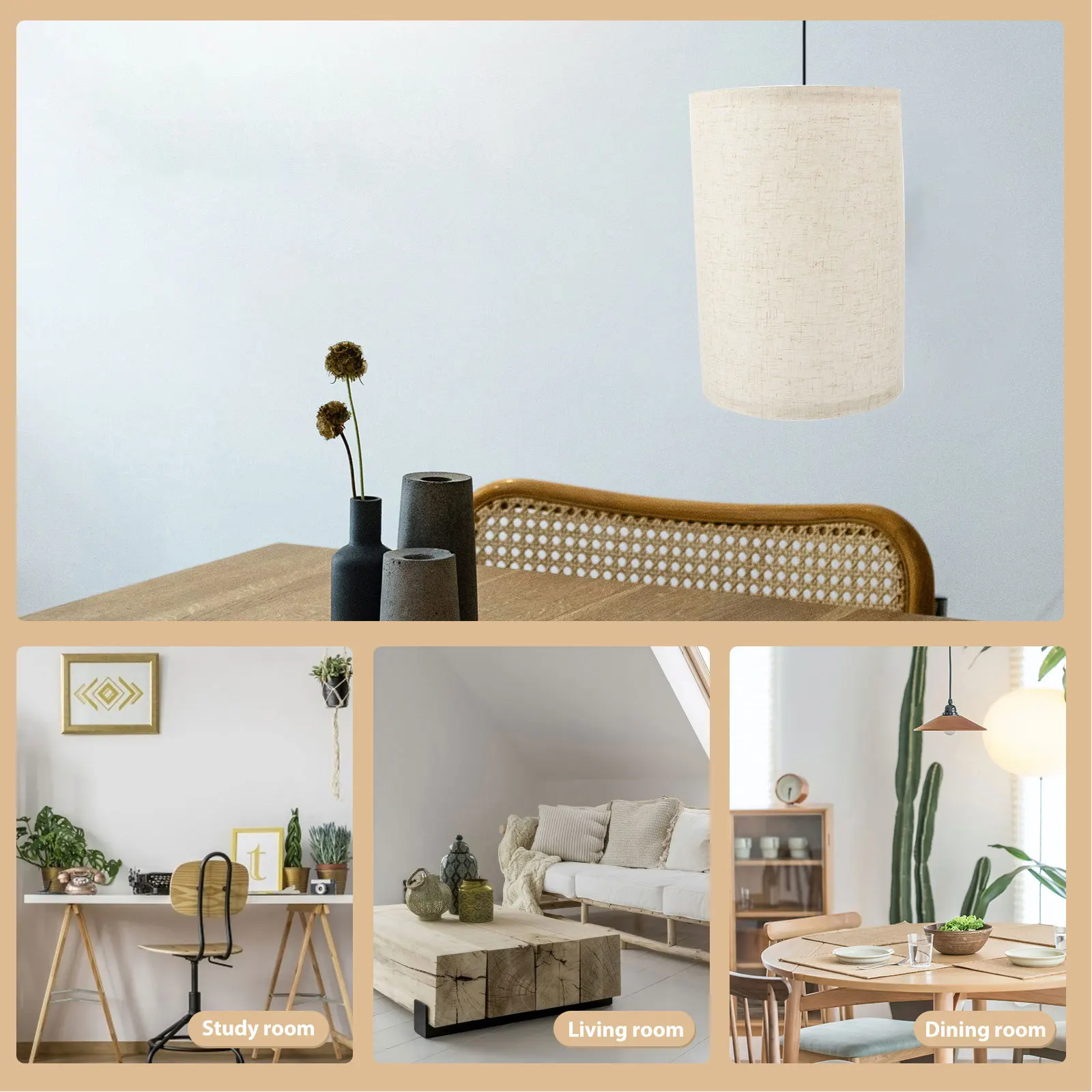 

Linen Lampshade Table Floor Lamp Cover Replacement Small Shades Home Bedroom Living Room Study Modern Style Cozy Lighting