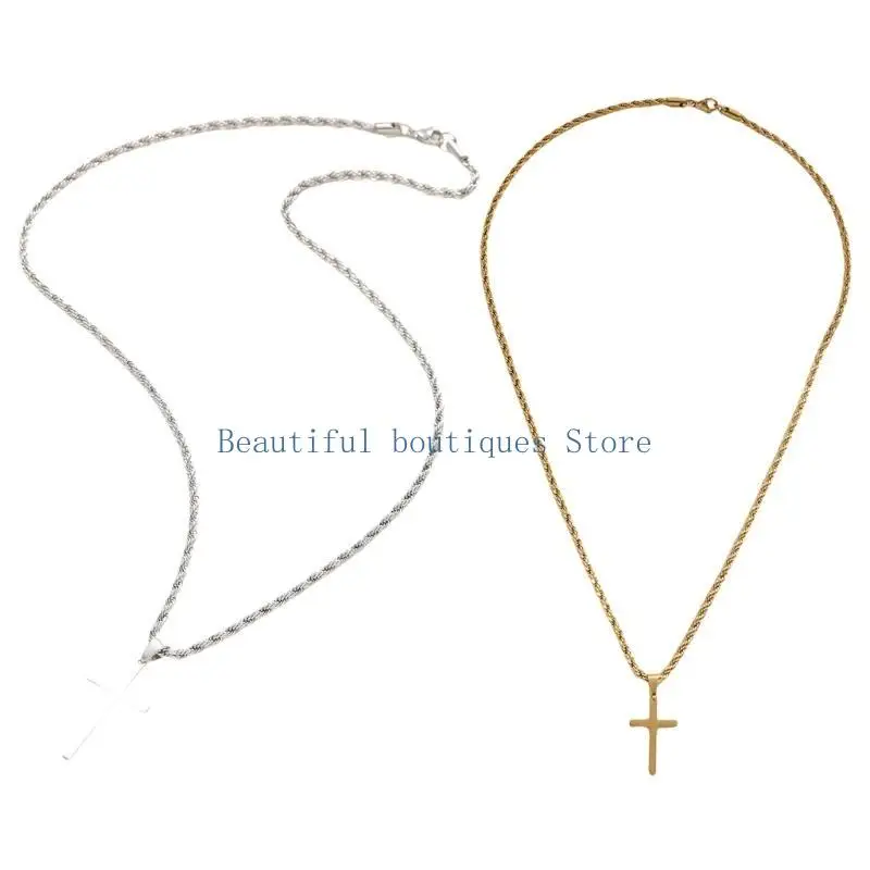 U4LF قلادة صلبان أنيقة للرجال والنساء مناسبة لأي مناسبة #3