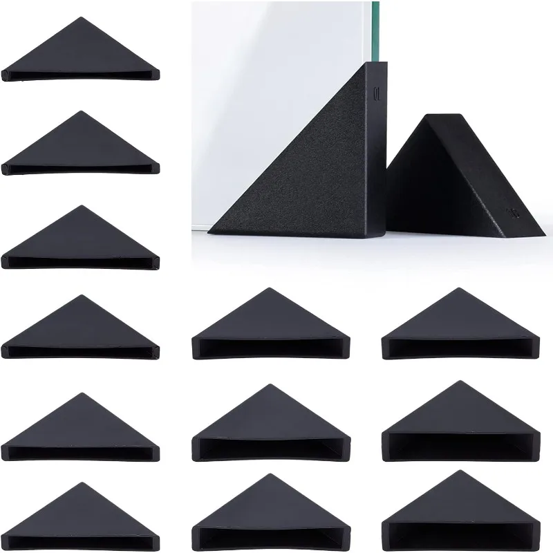 60Pcs Triangle Corner Protector 6 Sizes Plastic Glass Table Shelf Corner Guards Black Mirror Corner Covers Baby Proofing Edge